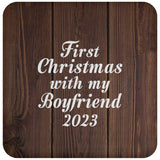 First Christmas With My Boyfriend 2023 - Drink Coaster D