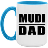 Mudi Dad - 15oz Accent Mug Blue