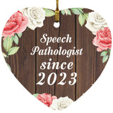 Speech Pathologist Since 2023 - Heart Ornament A