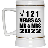 11th Anniversary Square Root of 121 Years As Mr & Mrs 2022 - Beer Stein
