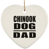 Chinook Dog Dad - Heart Ornament