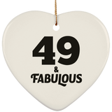 49th Birthday 49 & Fabulous - Heart Ornament