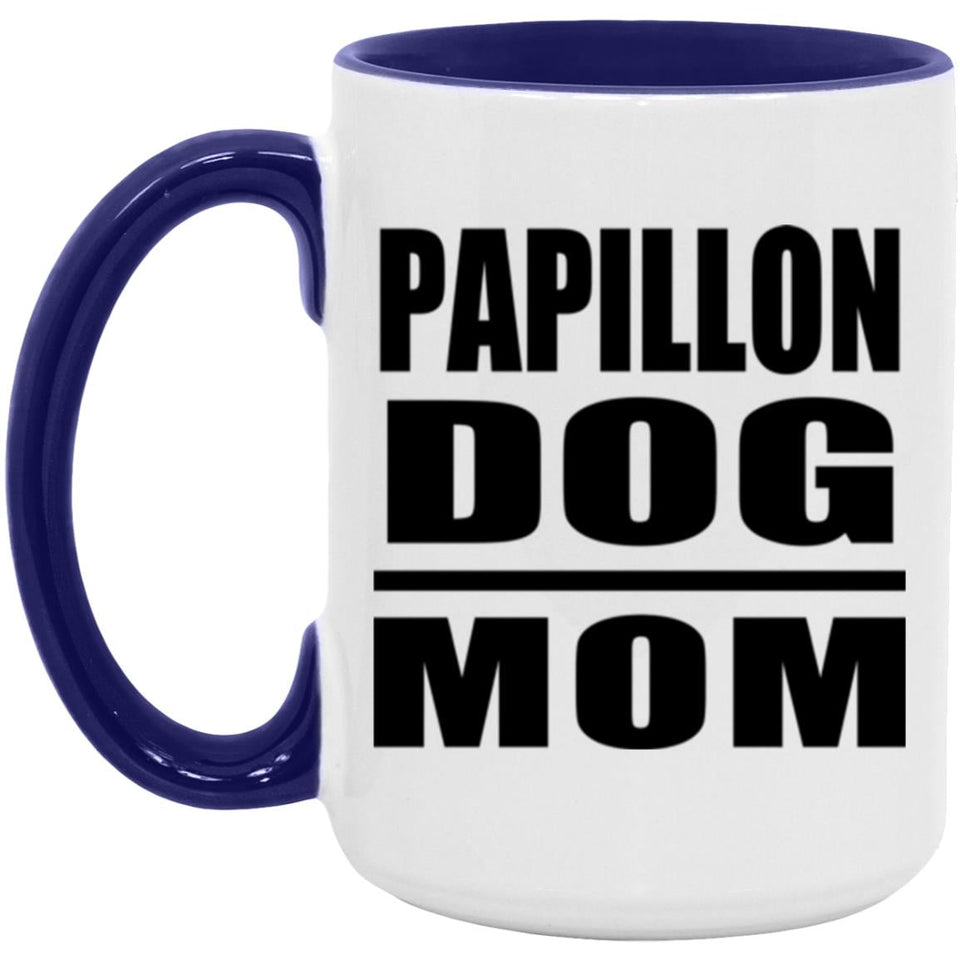 Papillon Dog Mom - 15oz Accent Mug Purple