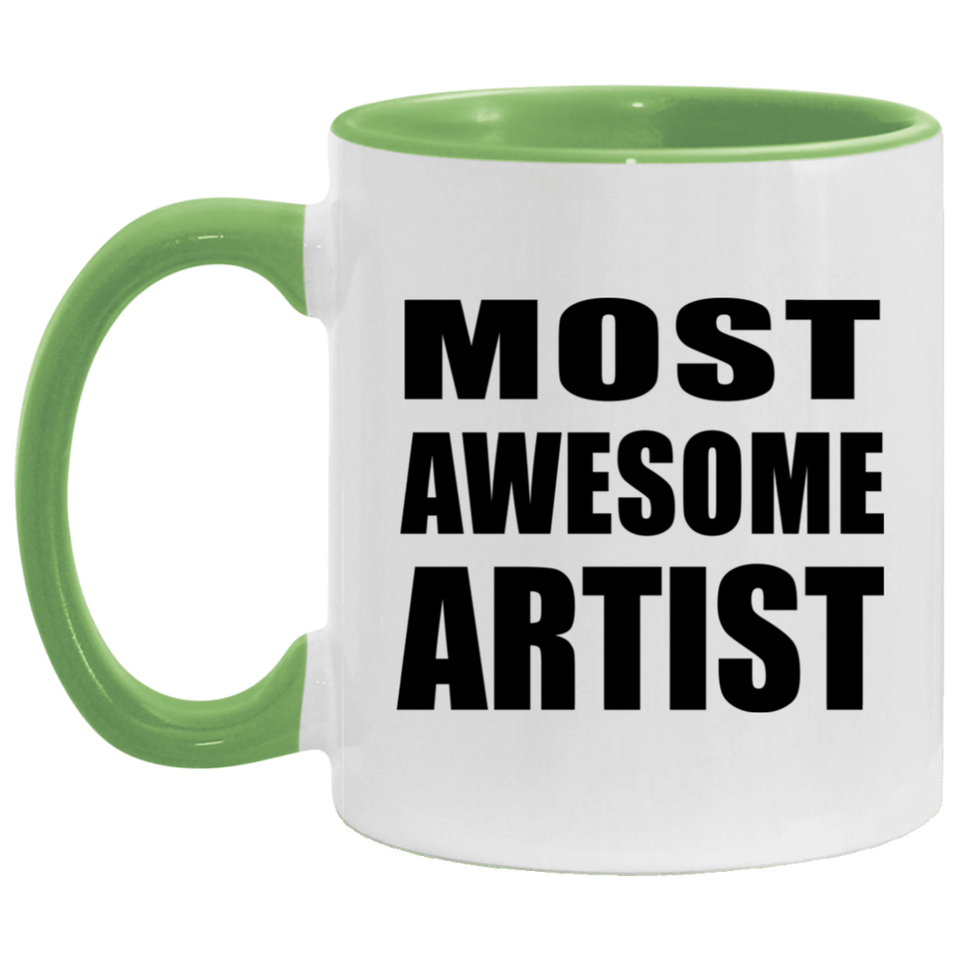 Most Awesome Artist - 11oz Accent Mug Green