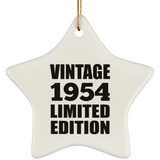 70th Birthday Vintage 1954 Limited Edition - Star Ornament