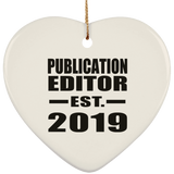 Publication Editor Established EST. 2019 - Heart Ornament