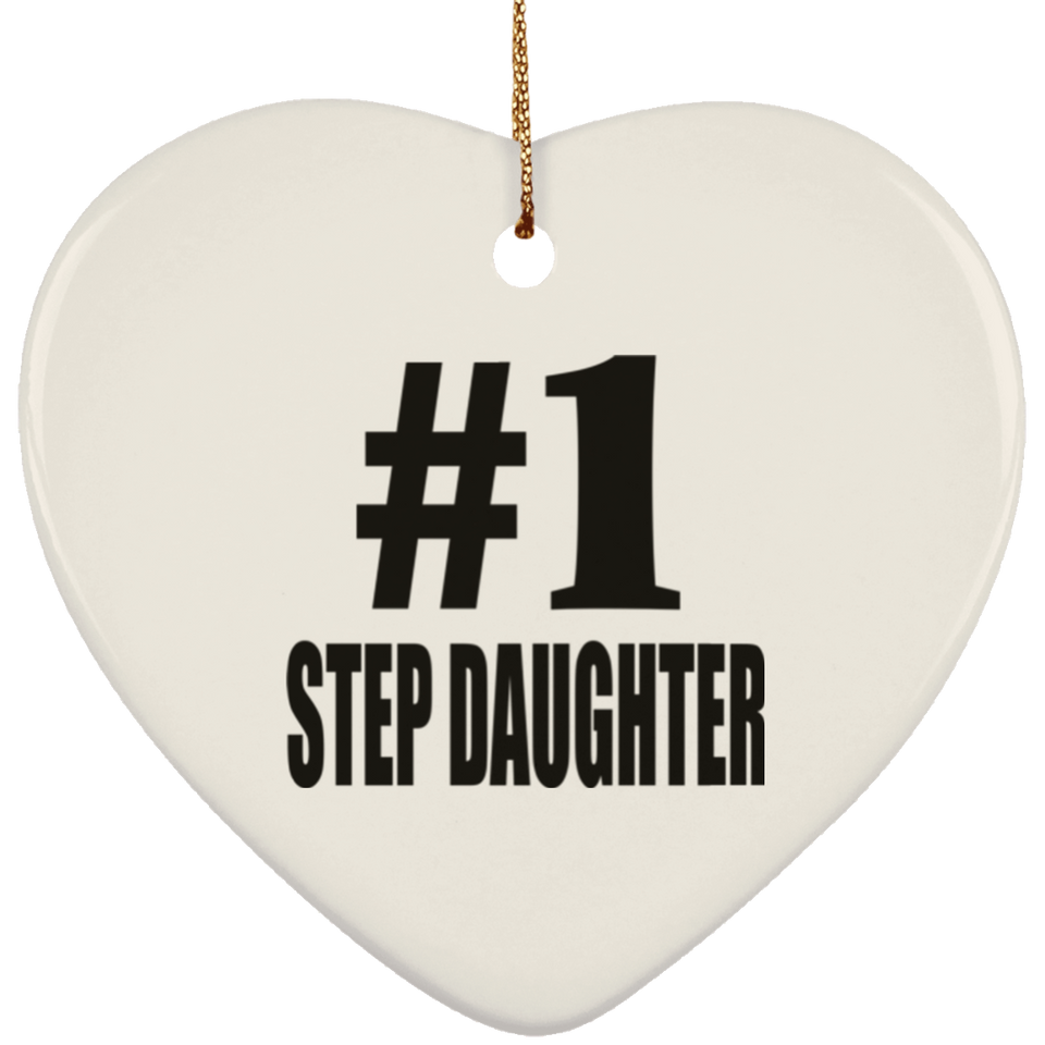 Number One #1 Step Daughter - Heart Ornament