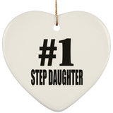Number One #1 Step Daughter - Heart Ornament