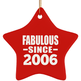 18th Birthday Fabulous Since 2006 - Star Ornament