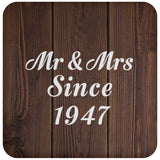 77th Anniversary Mr & Mrs Since 1947 - Drink Coaster D