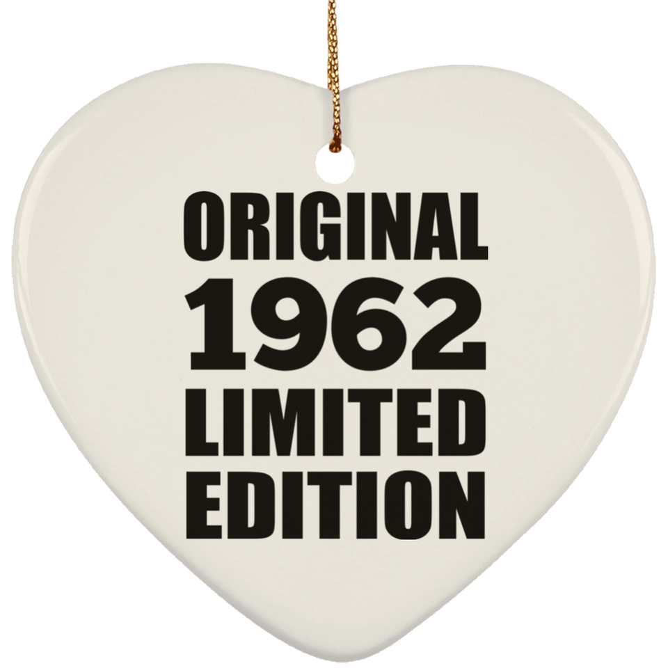 62nd Birthday Original 1962 Limited Edition - Heart Ornament