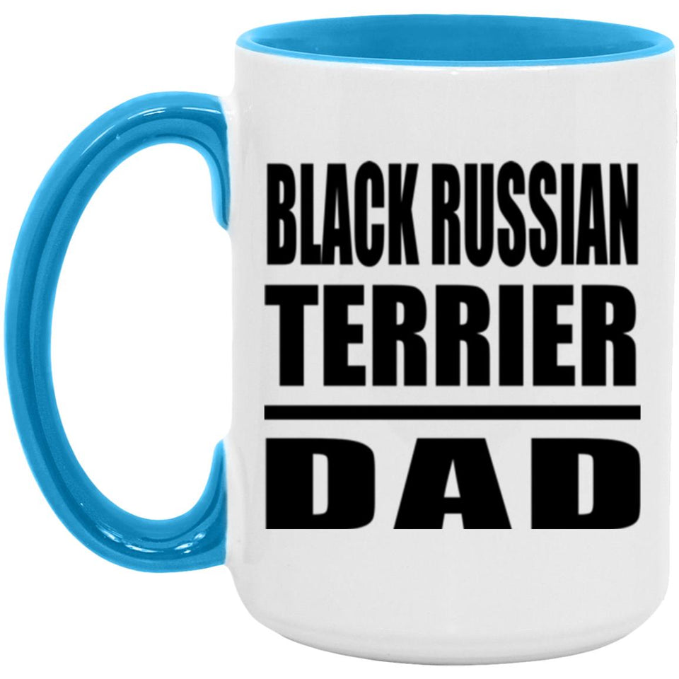 Black Russian Terrier Dad - 15oz Accent Mug Blue