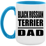 Black Russian Terrier Dad - 15oz Accent Mug Blue