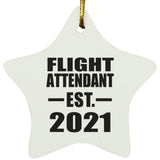 Flight Attendant Established EST. 2021 - Star Ornament