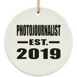 Photojournalist Established EST. 2019 - Circle Ornament