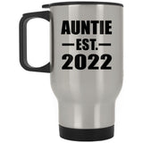 Auntie Established EST. 2022 - Silver Travel Mug