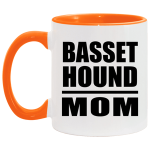 Basset Hound Mom - 11oz Accent Mug Orange