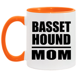 Basset Hound Mom - 11oz Accent Mug Orange