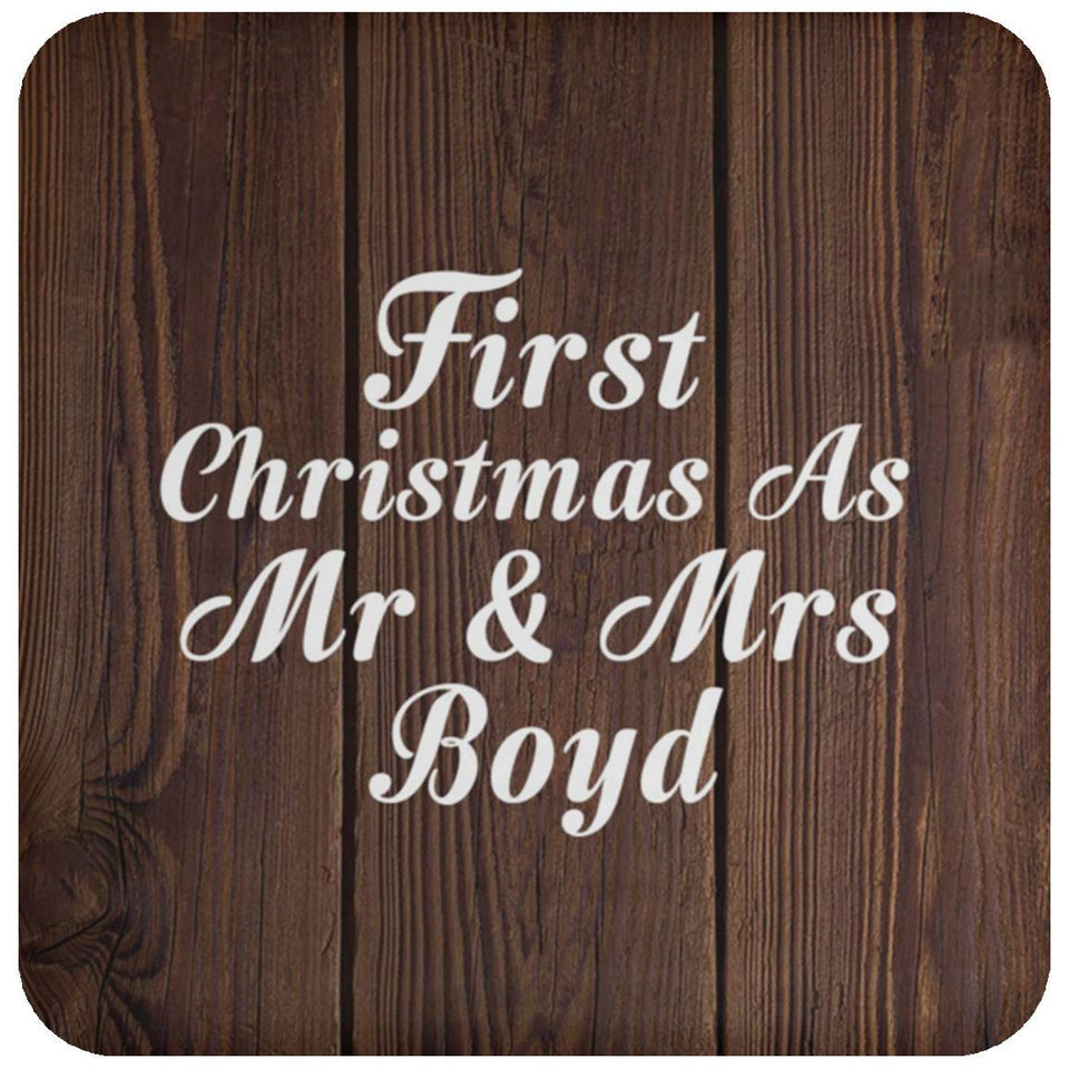First Christmas As Mr & Mrs Boyd - Drink Coaster D