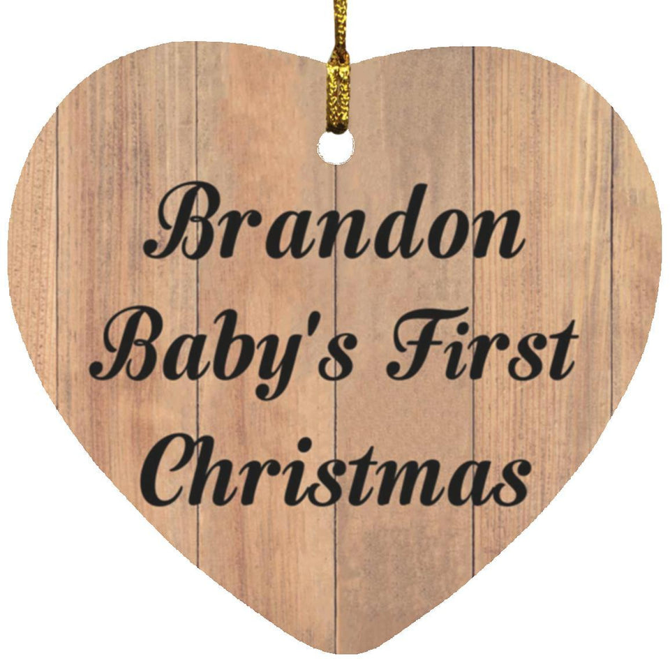 Brandon Baby's First Christmas - Heart Ornament C