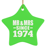50th Anniversary Mr & Mrs Since 1974 - Star Ornament