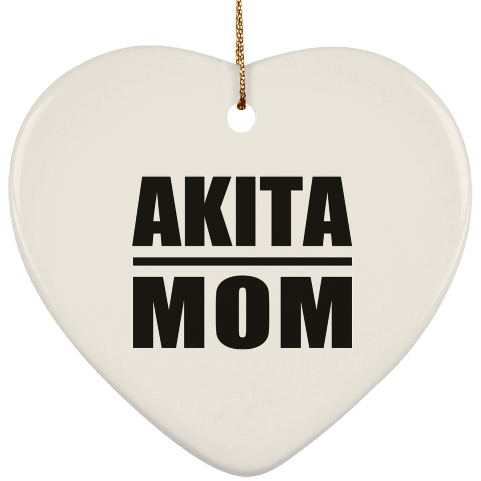 Akita Mom - Heart Ornament