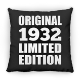 92nd Birthday Original 1932 Limited Edition - Throw Pillow Black