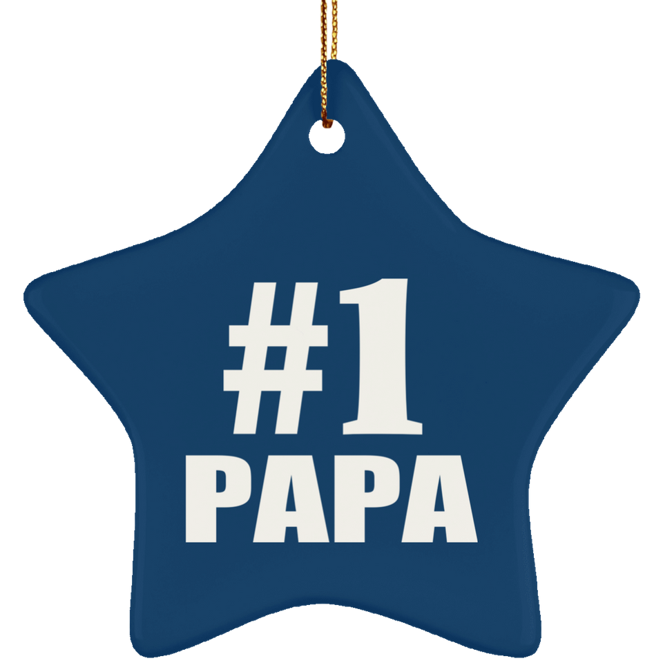 Number One #1 Papa - Star Ornament