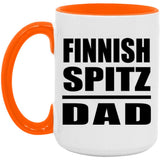 Finnish Spitz Dad - 15oz Accent Mug Orange