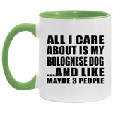 All I Care About Is My Bolognese Dog - 11oz Accent Mug Green