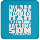 Proud Automobile Mechanic Dad Of Awesome Son - Drink Coaster