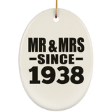 86th Anniversary Mr & Mrs Since 1938 - Oval Ornament
