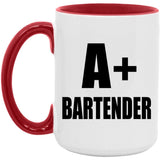 A+ Bartender - 15oz Accent Mug Red