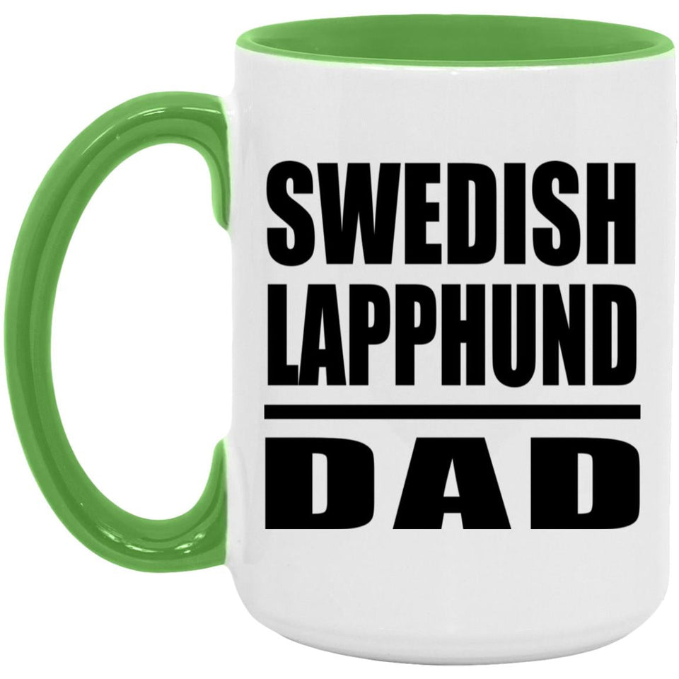 Swedish Lapphund Dad - 15oz Accent Mug Green