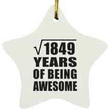 43rd Birthday Square Root of 1849 Years of Being Awesome - Star Ornament