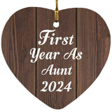 First Year As Aunt 2024 - Heart Ornament D