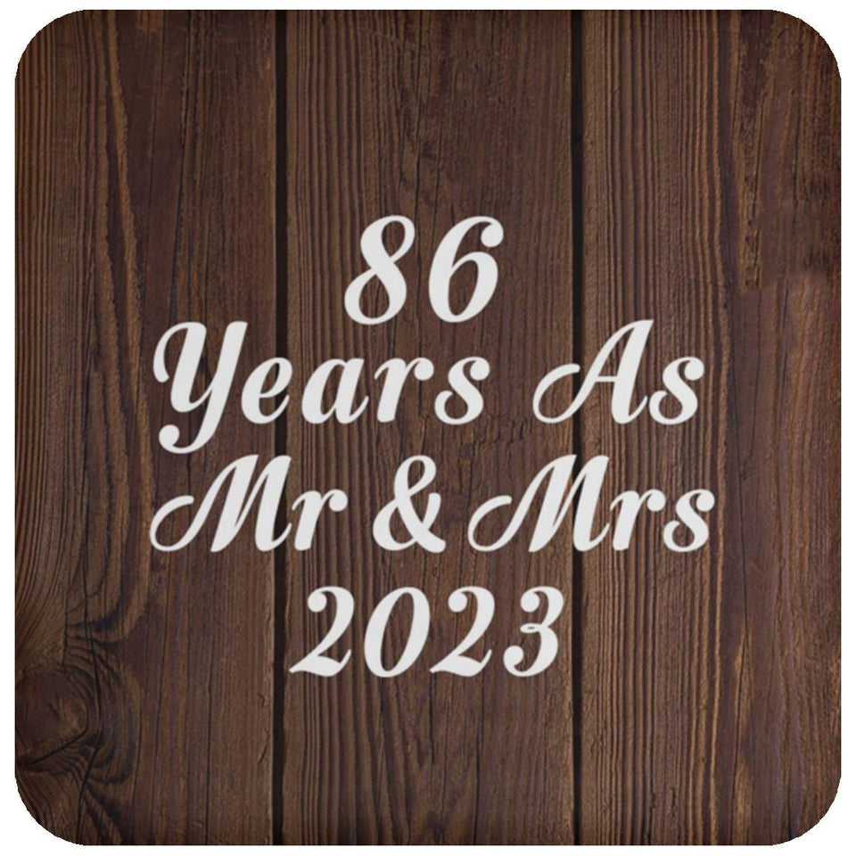 86th Anniversary 86 Years As Mr & Mrs 2023 - Drink Coaster D