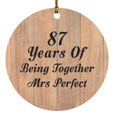 87th Anniversary 87 Years Of Being Mrs Perfect - Circle Ornament C