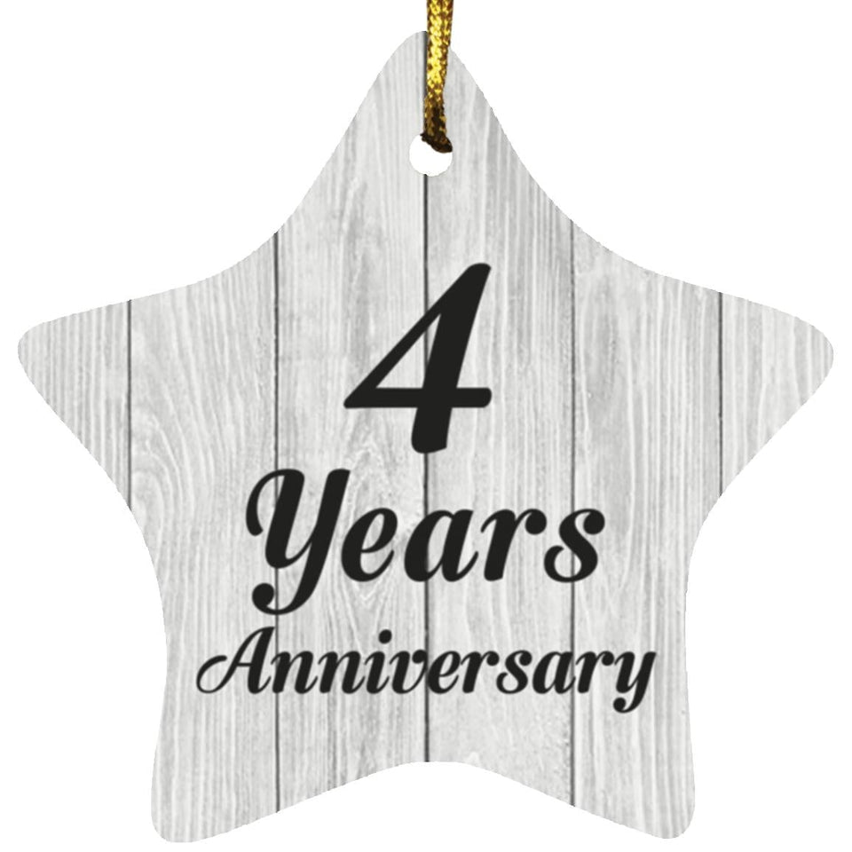 4th Anniversary 4 Years Anniversary - Star Ornament F