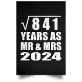 29th Anniversary Square Root of 841 Years As Mr & Mrs 2024 - Poster Portrait