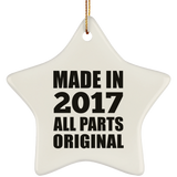 7th Birthday Made in 2017 All Parts Original - Star Ornament