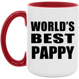 World's Best Pappy - 15oz Accent Mug Red