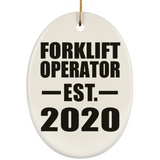 Forklift Operator Established EST. 2020 - Oval Ornament