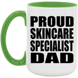 Proud Skincare Specialist Dad - 15oz Accent Mug Green