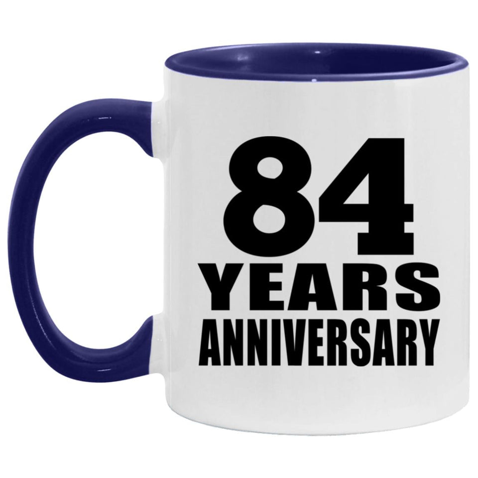 84th Anniversary 84 Years - 11oz Accent Mug Purple