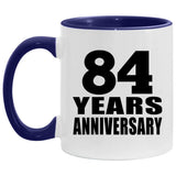 84th Anniversary 84 Years - 11oz Accent Mug Purple