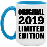 5th Birthday Original 2019 Limited Edition - 15oz Accent Mug Blue