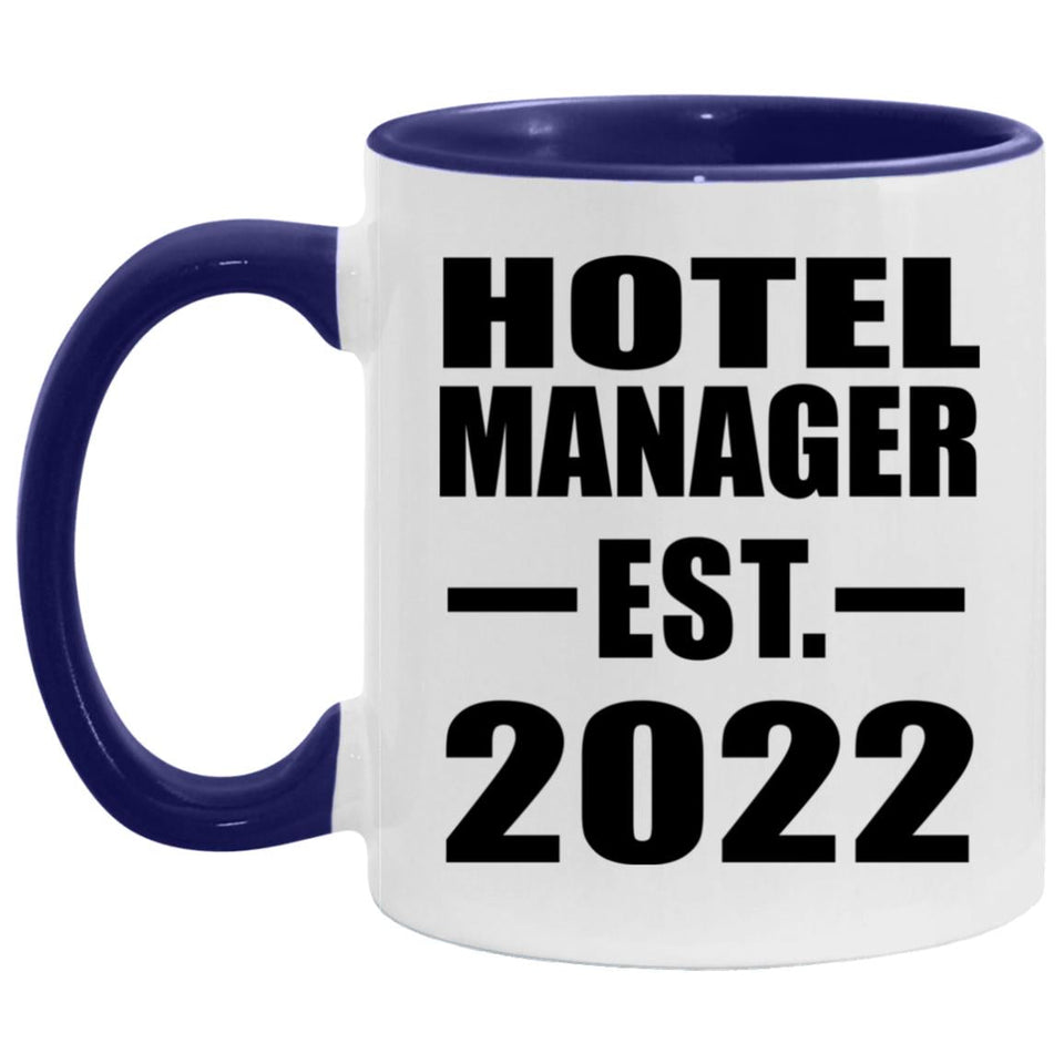 Hotel Manager Established Est. 2022 - 11oz Accent Mug Purple