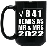 29th Anniversary Square Root of 841 Years As Mr & Mrs 2022 - 15oz Coffee Mug Black
