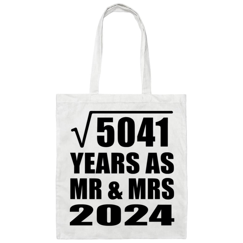 71st Anniversary Square Root of 5041 Years As Mr & Mrs 2024 - Tote Bag White